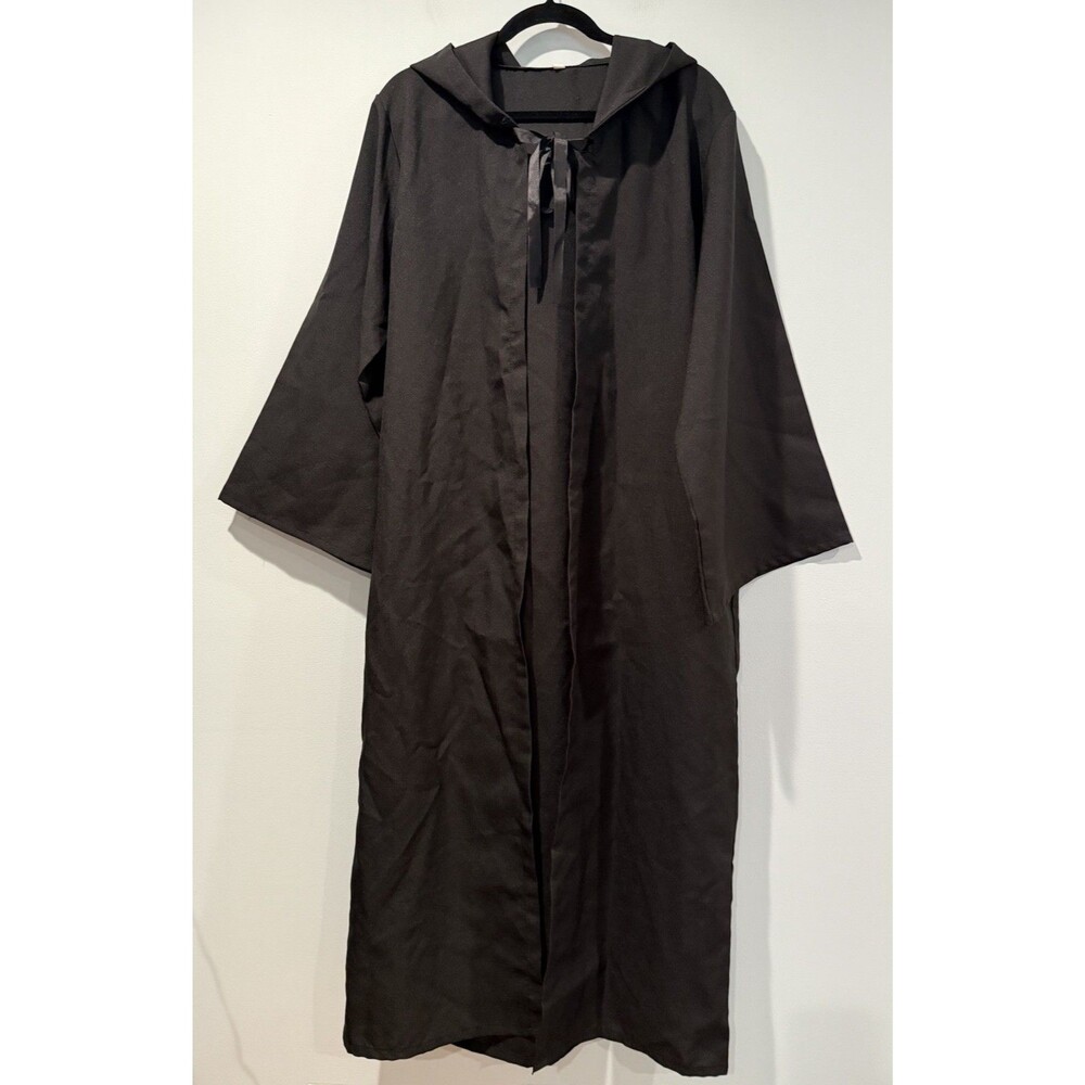 Hooded Cloak Cape Robe Unisex Small Black Halloween Witch Costume Cosplay Party